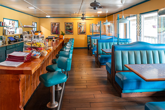 DINING ROOM OF LUCKY BUCK CAFE